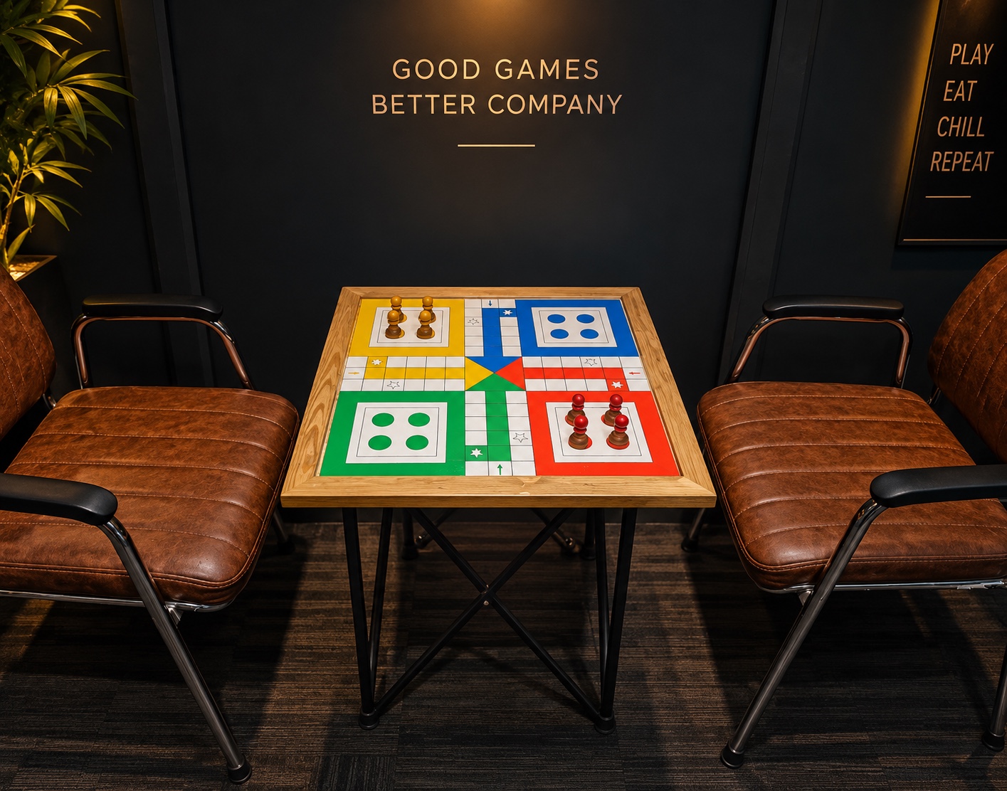 Ludo game area at 21 Balls gaming club